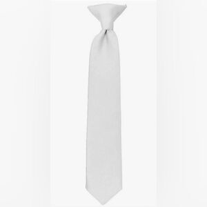 🩵Manzini Neckswear Collection White Pre-Tied Clip-on Tie Youth